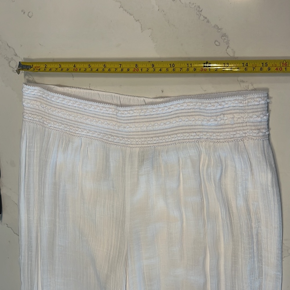 Jm Collection White Pull-On Style Lined-Flowy Pan… - image 5